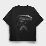 Komodo Dragon Monochrome, Tricou Oversize Barbati (Unisex)