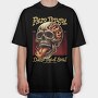 Skeleton Fiery Tongle, Tricou Oversize Barbati (Unisex)