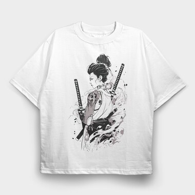 Geisha Girl, Tricou Oversize Barbati (Unisex)