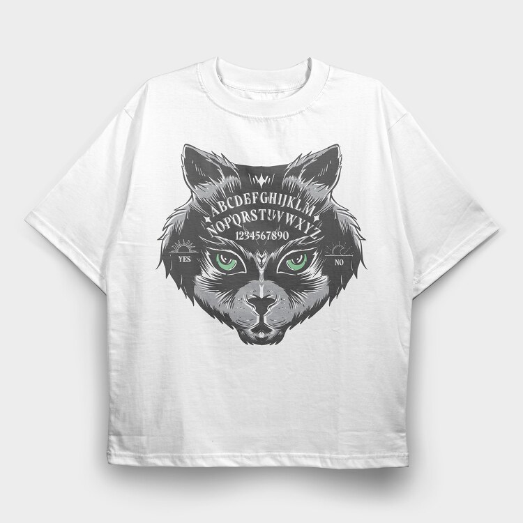 Ouija Cat, Tricou Oversize Barbati (Unisex)