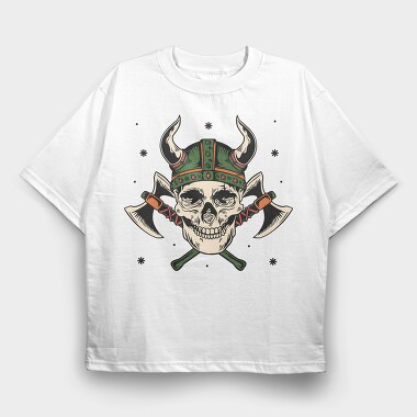 Viking Skull Axe, Tricou Oversize Barbati (Unisex)