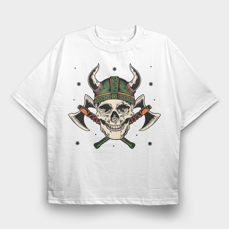 Viking Skull Axe, Tricou Oversize Barbati (Unisex)