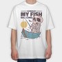 Skeleton Fishing, Tricou Oversize Barbati (Unisex)