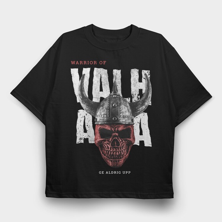 Viking Skull Valhalla, Tricou Oversize Barbati (Unisex)