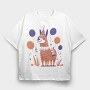 Birthday Llama, Tricou Oversize Barbati (Unisex)