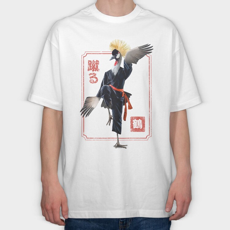 Crane Kung Fu, Tricou Oversize Barbati (Unisex)