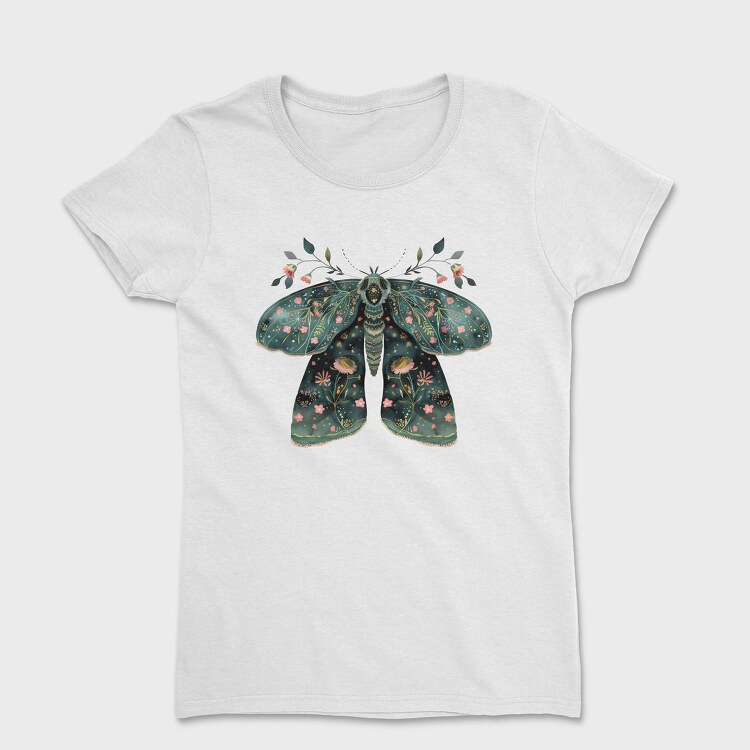 Boho Floral Moth, Tricou Femei