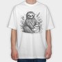 Birthday Sloth, Tricou Oversize Barbati (Unisex)