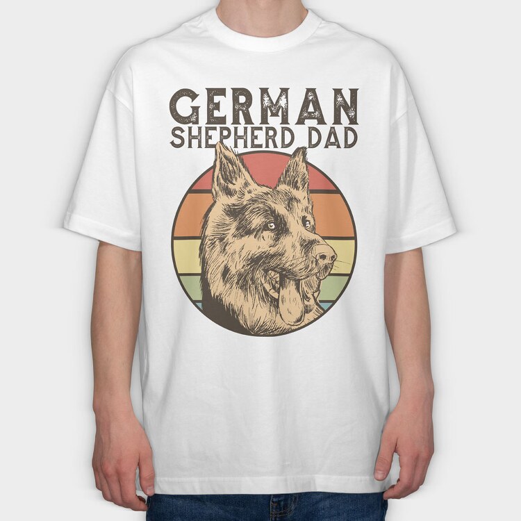 German Shepherd Dad, Tricou Oversize Barbati (Unisex)