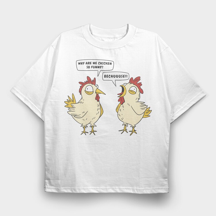 Crazy Funny Chickens, Tricou Oversize Barbati (Unisex)