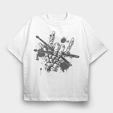 Skeleton Hand Drums, Tricou Oversize Barbati (Unisex)