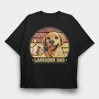 Labrador Dad Retro, Tricou Oversize Barbati (Unisex)