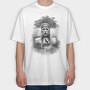 Viking Woman With Wolf, Tricou Oversize Barbati (Unisex)