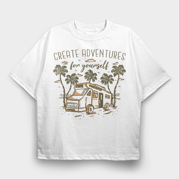 Create Adventures for Yourself, Tricou Oversize Barbati (Unisex)