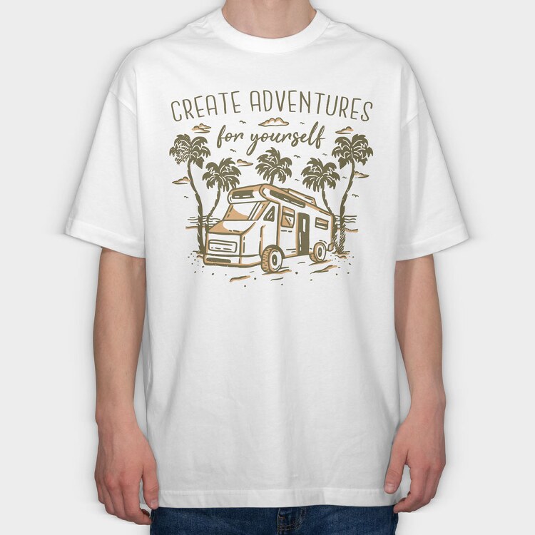 Create Adventures for Yourself, Tricou Oversize Barbati (Unisex)