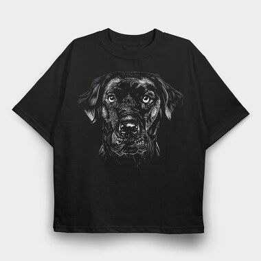 Labrador Retriever Monochrome, Tricou Oversize Barbati (Unisex)