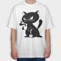 Black Cat Coffee, Tricou Oversize Barbati (Unisex)