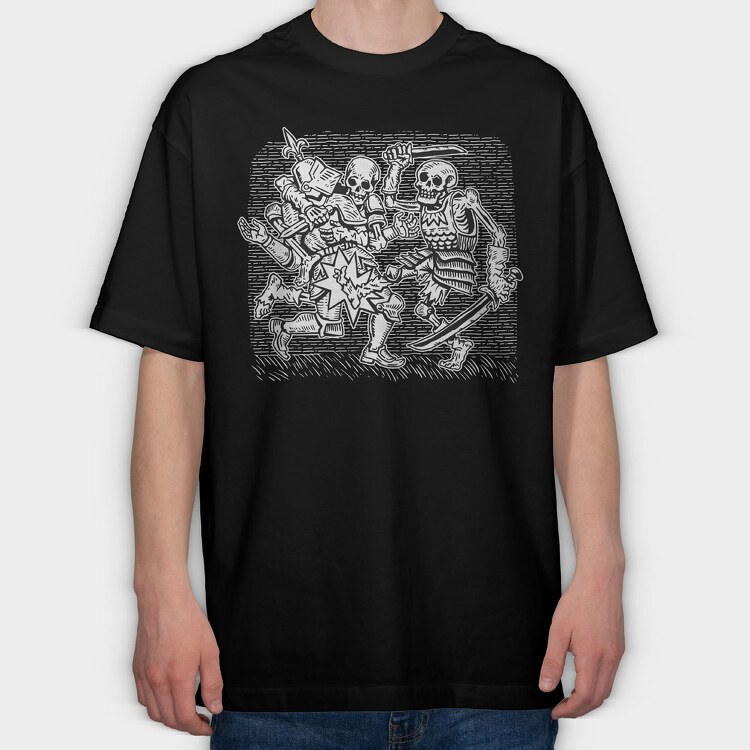 Skeleton Knights, Tricou Oversize Barbati (Unisex)