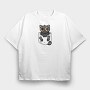 Black Cat in Pocket, Tricou Oversize Barbati (Unisex)