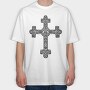Germanic Cross Handdrawn, Tricou Oversize Barbati (Unisex)