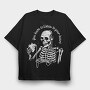 Skeleton Listen to Your Hearth, Tricou Oversize Barbati (Unisex)