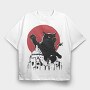 Black Catzilla, Tricou Oversize Barbati (Unisex)