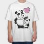 Panda Bears Balloon, Tricou Oversize Barbati (Unisex)