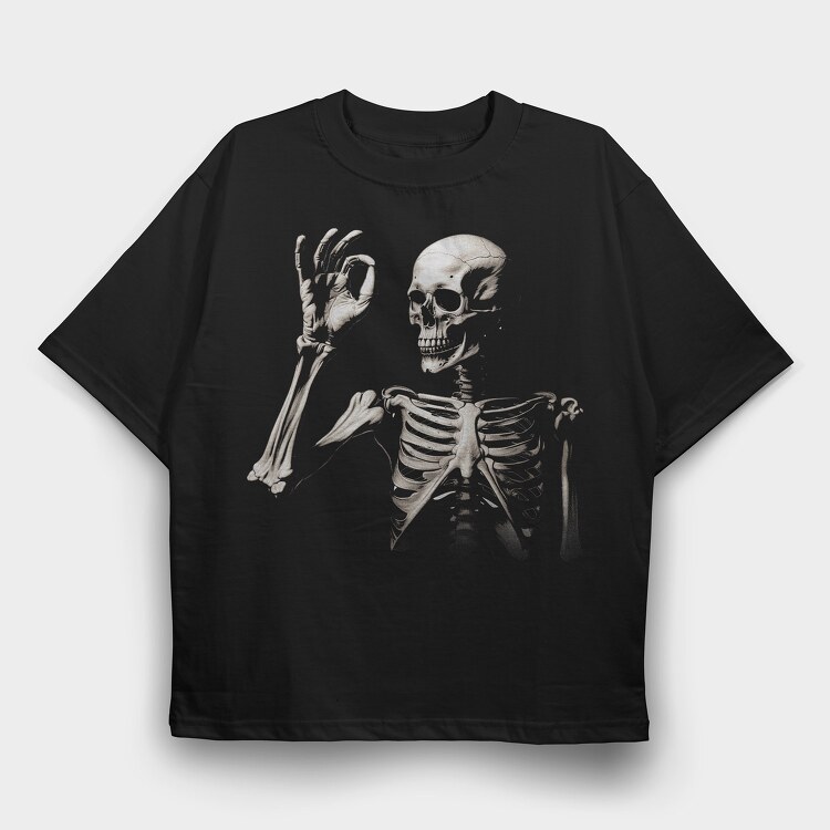 Skeleton Ok, Tricou Oversize Barbati (Unisex)