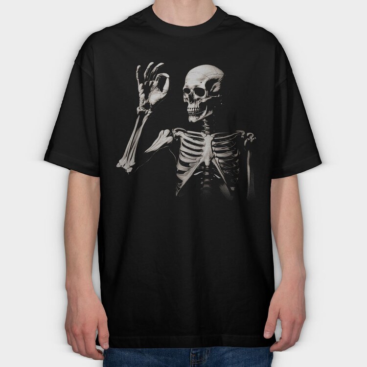 Skeleton Ok, Tricou Oversize Barbati (Unisex)