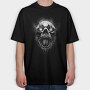 Creepy Skull Light Monochrome, Tricou Oversize Barbati (Unisex)