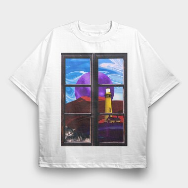 Landscape Window, Tricou Oversize Barbati (Unisex)