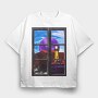 Landscape Window, Tricou Oversize Barbati (Unisex)