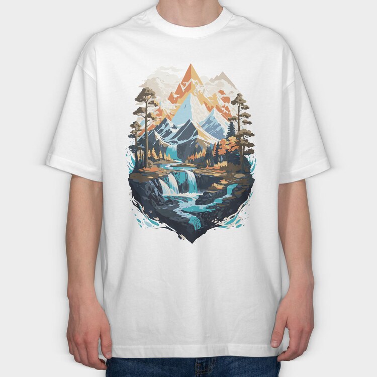 Landscape Winter, Tricou Oversize Barbati (Unisex)