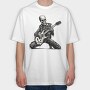 Skeleton Playing Electric Guitar, Tricou Oversize Barbati (Unisex)