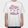 Panda Sakura Kawaii, Tricou Oversize Barbati (Unisex)