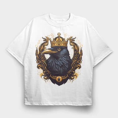 Crow Gold Crown, Tricou Oversize Barbati (Unisex)