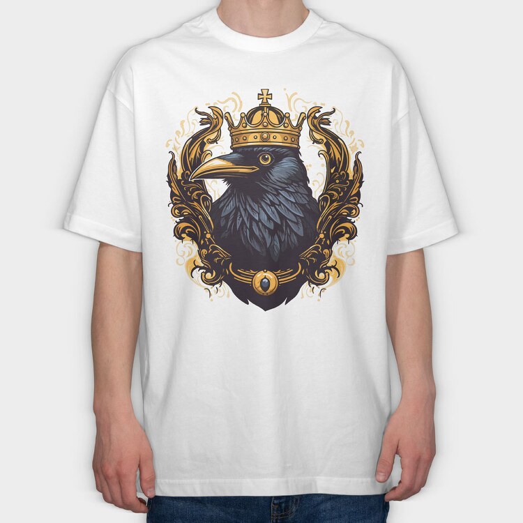 Crow Gold Crown, Tricou Oversize Barbati (Unisex)