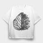 Leave Skeleton and Bare Tree, Tricou Oversize Barbati (Unisex)