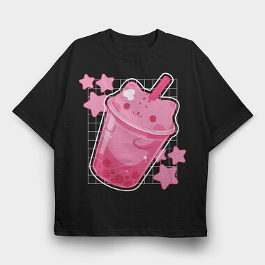 Boba Cat, Tricou Oversize Barbati (Unisex)