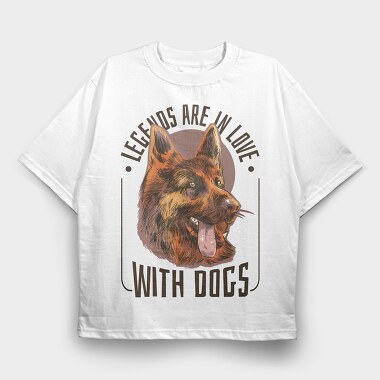 Legend Are in Love With Dogs, Tricou Oversize Barbati (Unisex)