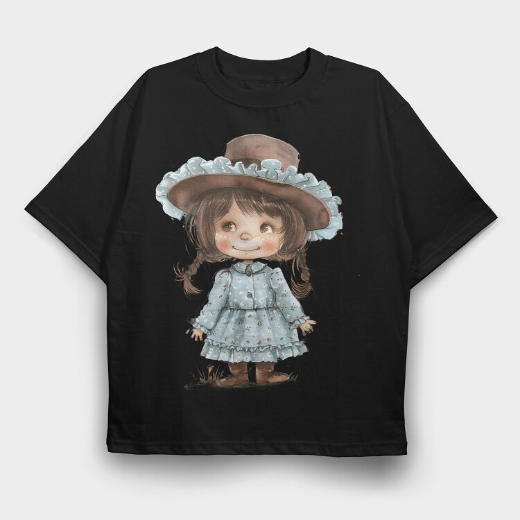 Blue Vintage Girls, Tricou Oversize Barbati (Unisex)