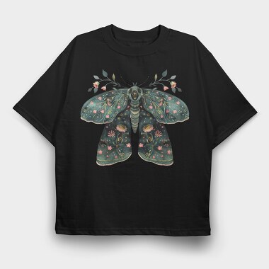 Boho Floral Moth, Tricou Oversize Barbati (Unisex)