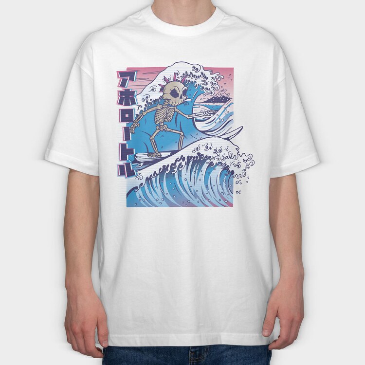 Skeleton Surf, Tricou Oversize Barbati (Unisex)