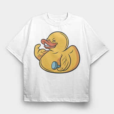 Bodybuilder Duck, Tricou Oversize Barbati (Unisex)