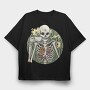 Skeleton With Coffee, Tricou Oversize Barbati (Unisex)
