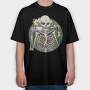 Skeleton With Coffee, Tricou Oversize Barbati (Unisex)
