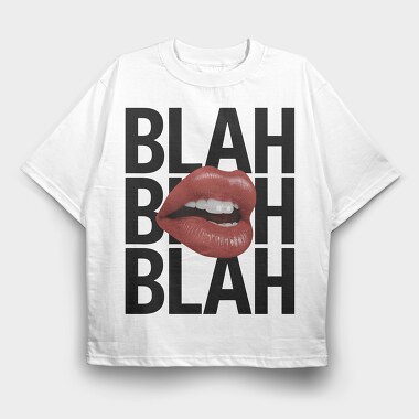 Blah Lips Bite, Tricou Oversize Barbati (Unisex)