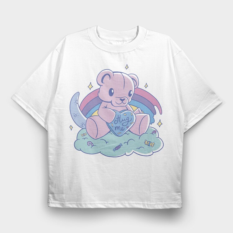 Pastel Bear, Tricou Oversize Barbati (Unisex)