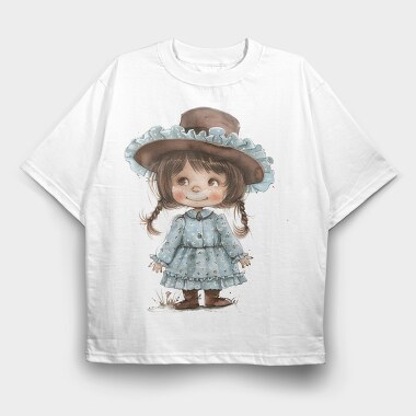 Blue Vintage Girls, Tricou Oversize Barbati (Unisex)