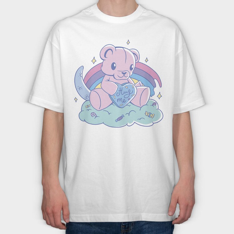 Pastel Bear, Tricou Oversize Barbati (Unisex)